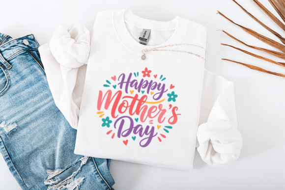 Happy Mother s Day SVG Floral Quote for Graphics and T-Shirt Designs