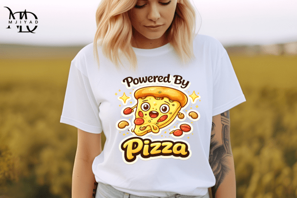 Powered by Pizza 🍕 Funny Quote PNG SVG Graphics for T-Shirt Designs