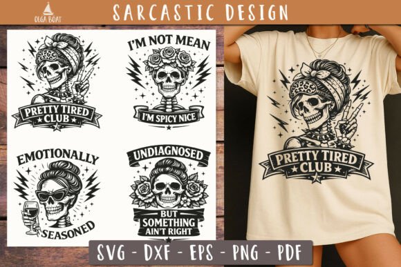 Sarcastic Skull Quote Vintage SVG PNG Graphics for T-Shirt Designs