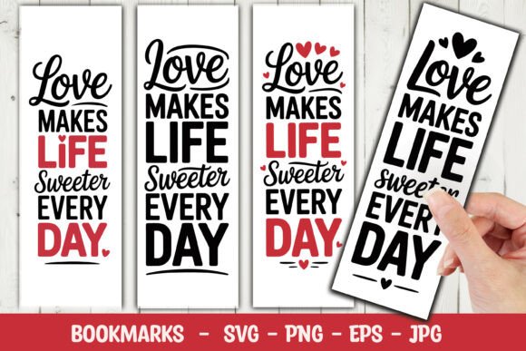 Sweet Love Quote Bookmark Svg Png for Graphics and Notebooks Amp